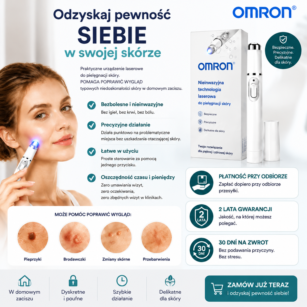 Wielofunkcyjne laserowe urządzenie OMRON™ do usuwania znamion na całym ciele – najnowszy model 2026, bezbolesne i nieinwazyjne rozwiązanie do pielęgnacji skóry. Umożliwia szybkie usuwanie znamion w zaciszu własnego domu, bez pozostawiania blizn. Wyproduko