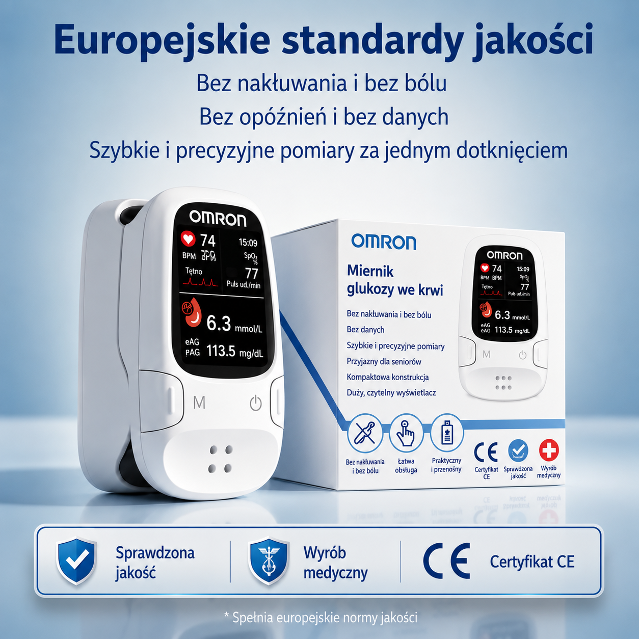 🔥Zaawansowana niemiecka technologia 2026🔥 Inteligentny glukometr bezinwazyjny Omron™: szybki, bezbolesny i bezigłowy pomiar poziomu glukozy we krwi🔥