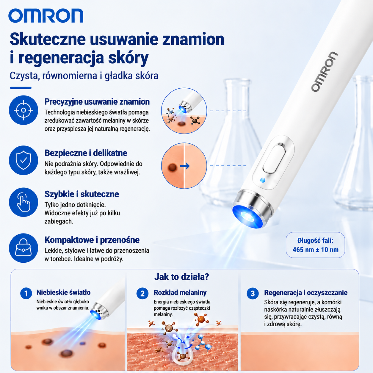 Omron™ 2026 nowej generacji wielofunkcyjny pisak do pielęgnacji skóry – profesjonalne rozwiązanie do usuwania znamion i niedoskonałości. Bezbolesna, nieinwazyjna technologia dla gładszej skóry, bez blizn. Wyprodukowano w USA.