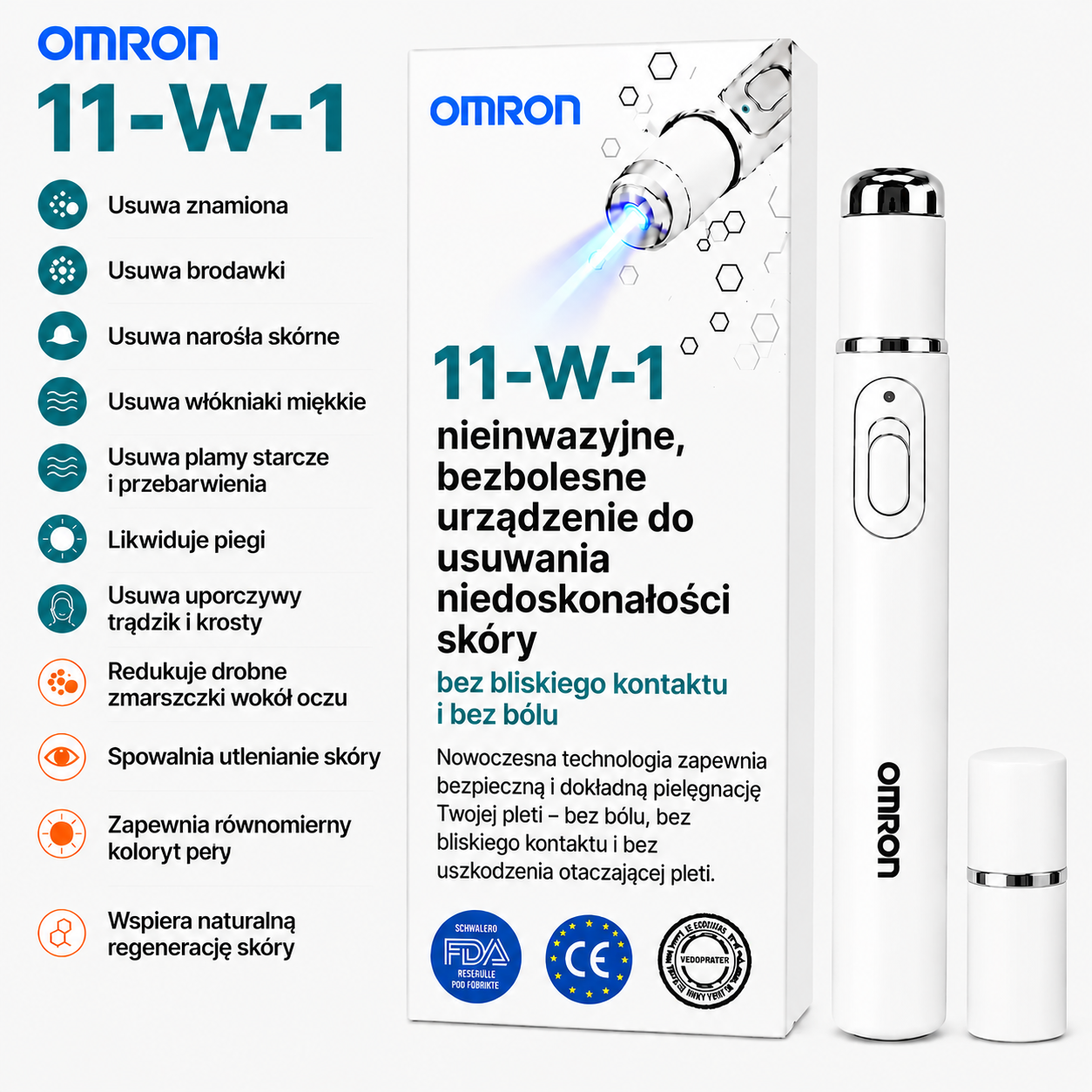 ✨Omron™ 2026 nowej generacji wielofunkcyjny pisak do pielęgnacji skóry – profesjonalne rozwiązanie do usuwania znamion i niedoskonałości. Nieinwazyjna technologia bez bólu i bez blizn dla zdrowszej, promiennej skóry. Wyprodukowano w USA.✨