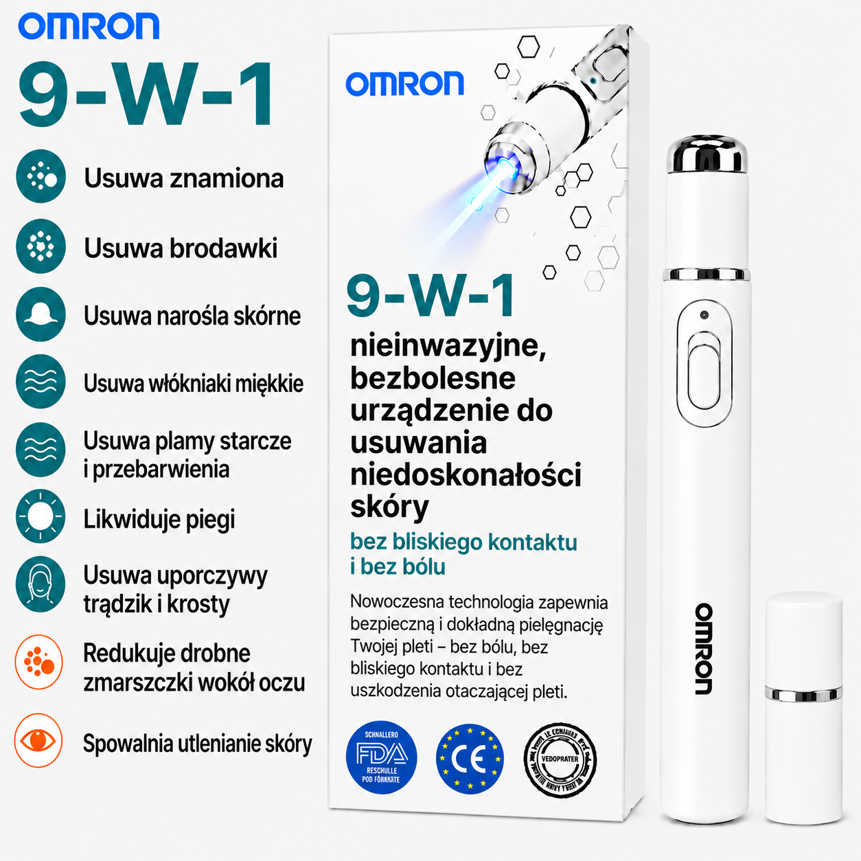 ✨Omron™ 2026 nowej generacji wielofunkcyjny pisak do pielęgnacji skóry – profesjonalne rozwiązanie do usuwania znamion i niedoskonałości. Nieinwazyjna technologia bez bólu i bez blizn dla zdrowszej, promiennej skóry. Wyprodukowano w USA.✨