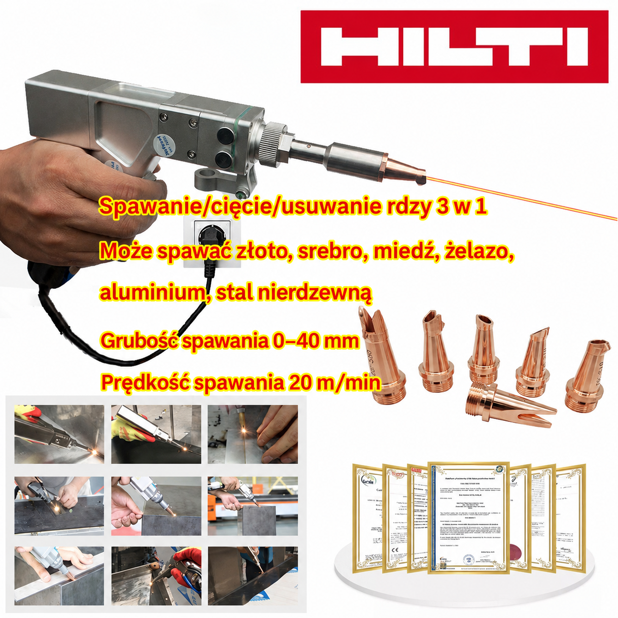 Wielofunkcyjna spawarka laserowa dużej mocy 8000 W Hilti