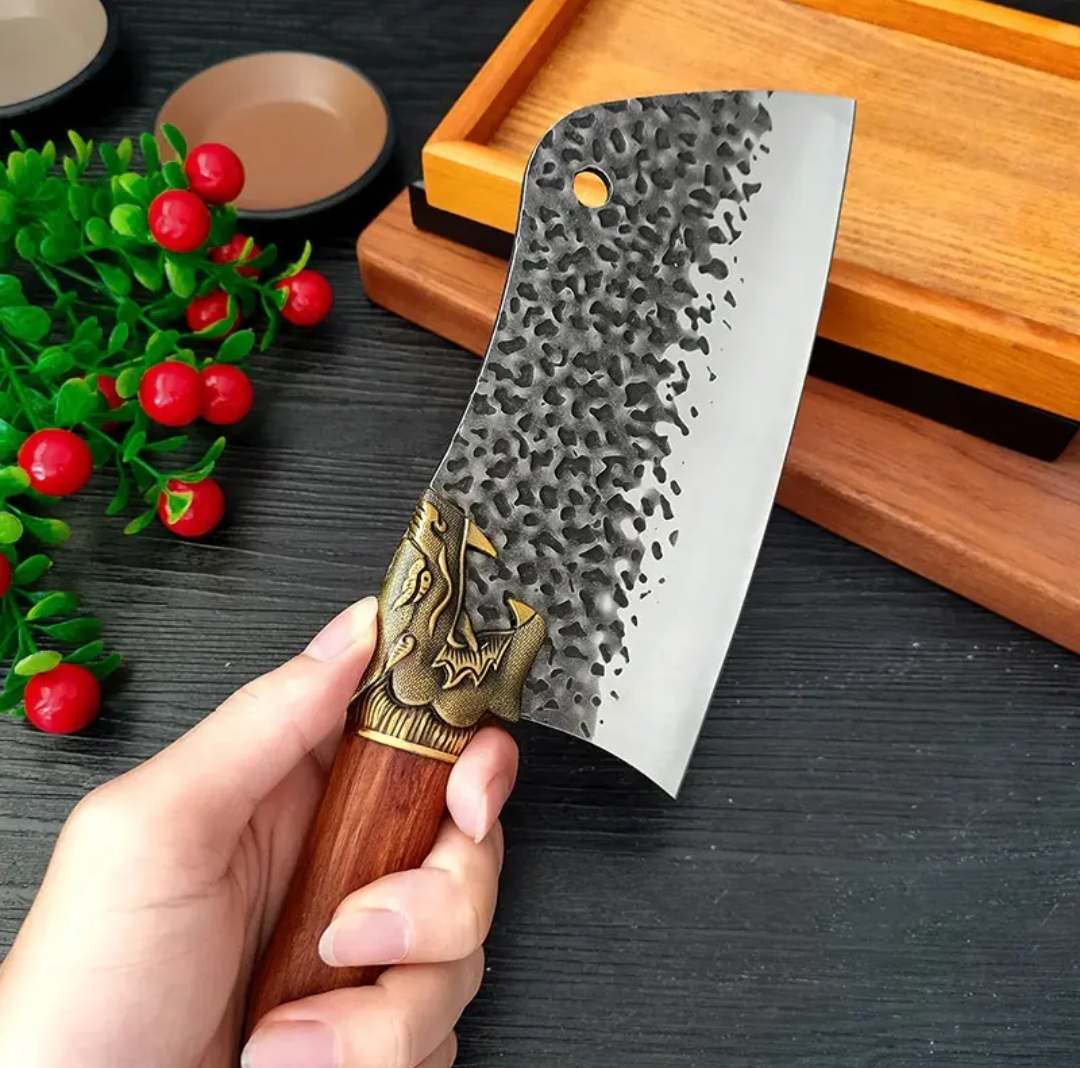 Conjunto de 3, faca de cozinha, faca de corte, faca de carne, acampamento ao ar livre, faca de corte forjada