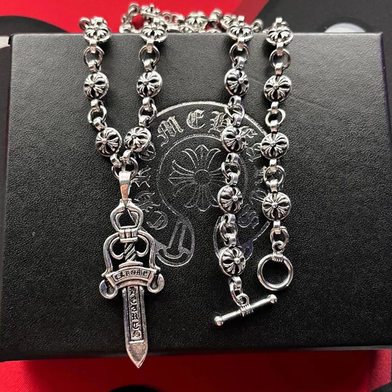 Naszyjnik z krzyżem mieczy, naszyjnik z krzyżem serc, naszyjnik gotycki, naszyjnik z kotwicą, naszyjnik z krzyżem punkowym, naszyjnik z krzyżem serc Akcesoria