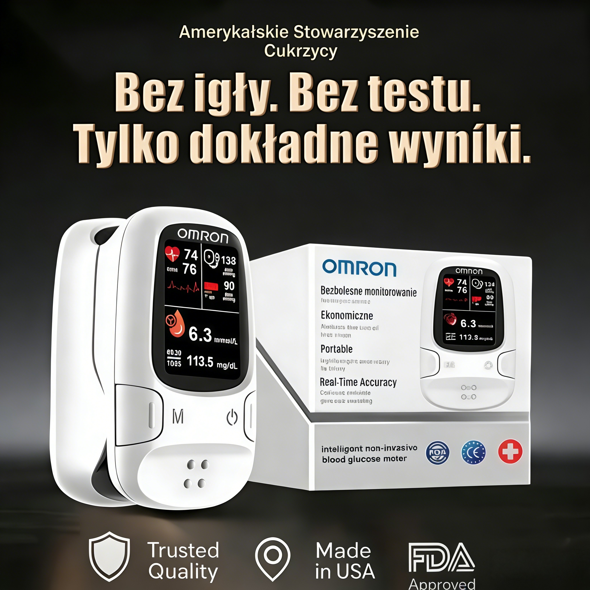 Omron™ wprowadza na rynek nowy, nieinwazyjny, inteligentny glukometr 🔥Wyprodukowano w USA🔥