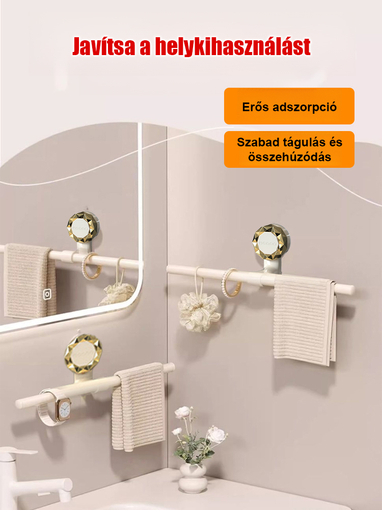 Falra szerelhető, nyomtalan, többfunkciós, kihúzható tároló