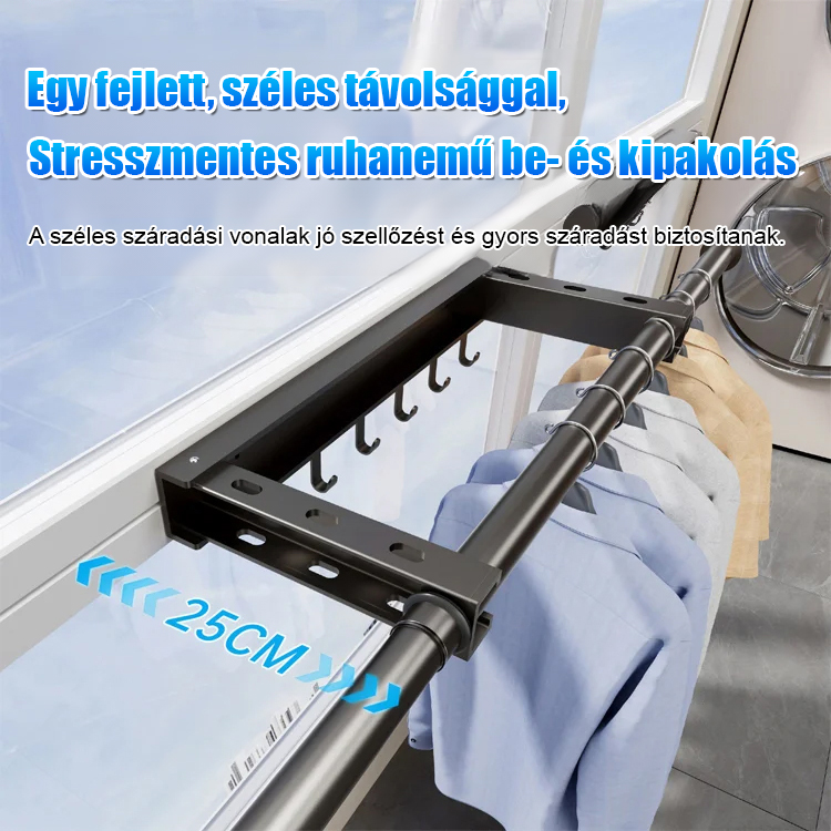 Lyuk nélküli teleszkópos, láthatatlan ruhaszárító állvány