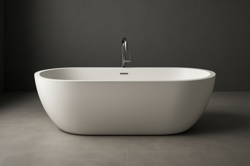 Baignoire en acrylique ovale blanc 170x80x60 cm