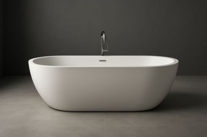 Baignoire en acrylique ovale blanc 170x80x60 cm