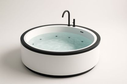 Baignoire Ronde en Acrylique Blanc/Noir