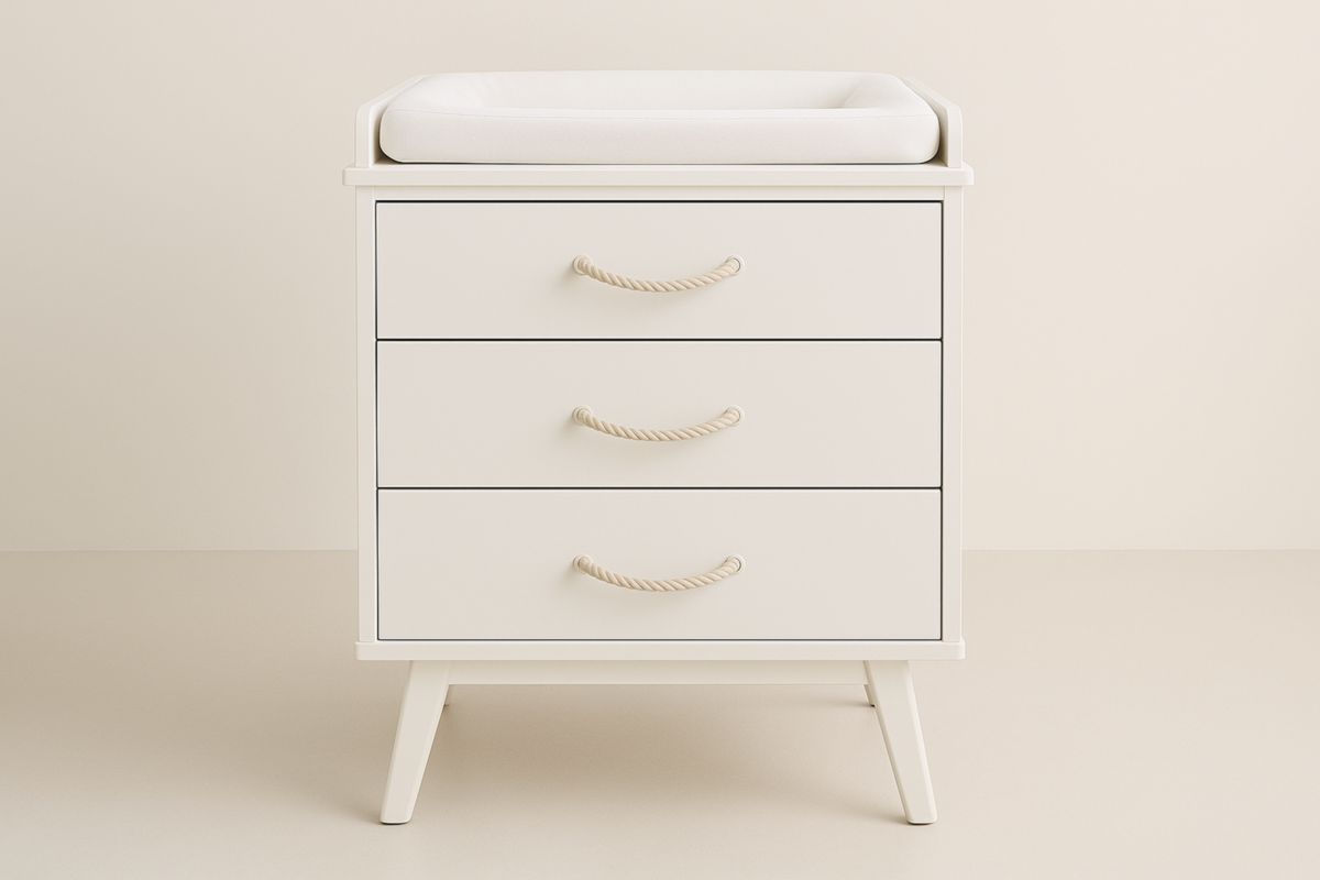 Commode à langer en bois avec 3 tiroirs, 92x50x85 cm, Blanc
