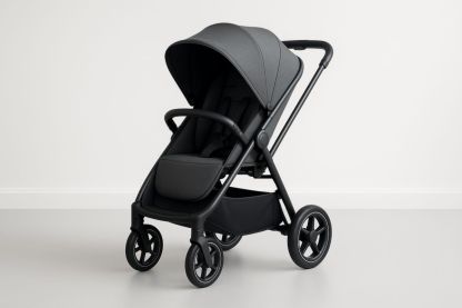 Poussette Bébé en Aluminium Gris Réglable et Pliable