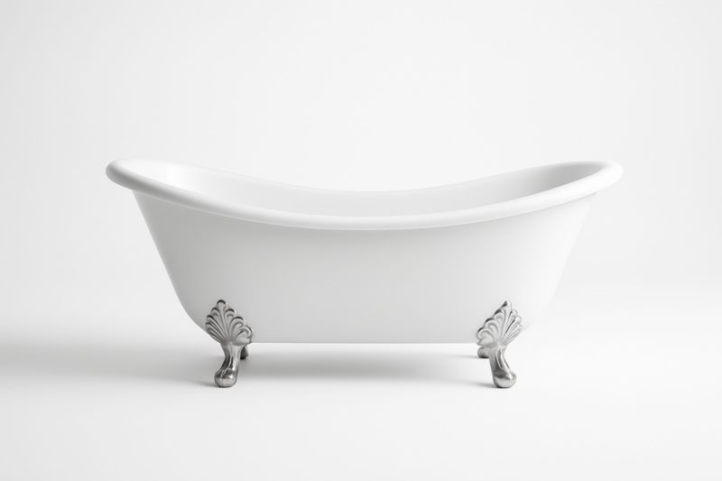 Baignoire Autoportante en Acrylique Blanc avec Pieds en Métal