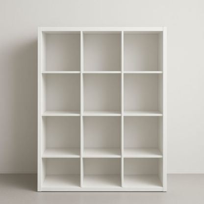 Étagère modulaire rectangulaire 12 cases MDF Blanc