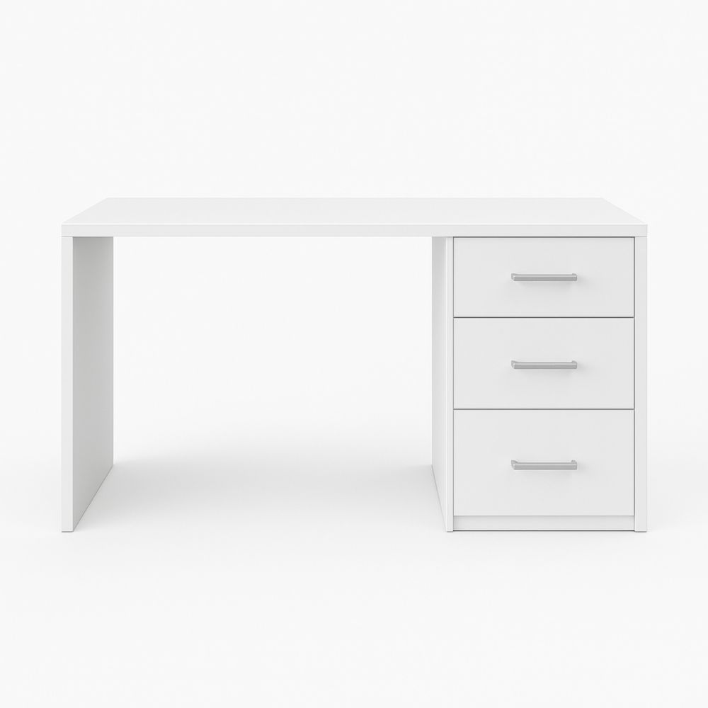 Bureau Blanc avec Tiroirs en Panneau de Particules