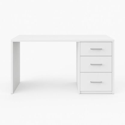 Bureau Blanc avec Tiroirs en Panneau de Particules