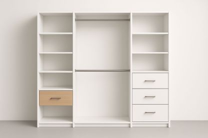 Armoire de rangement modulaire blanche MDF chêne 200x160x50 cm