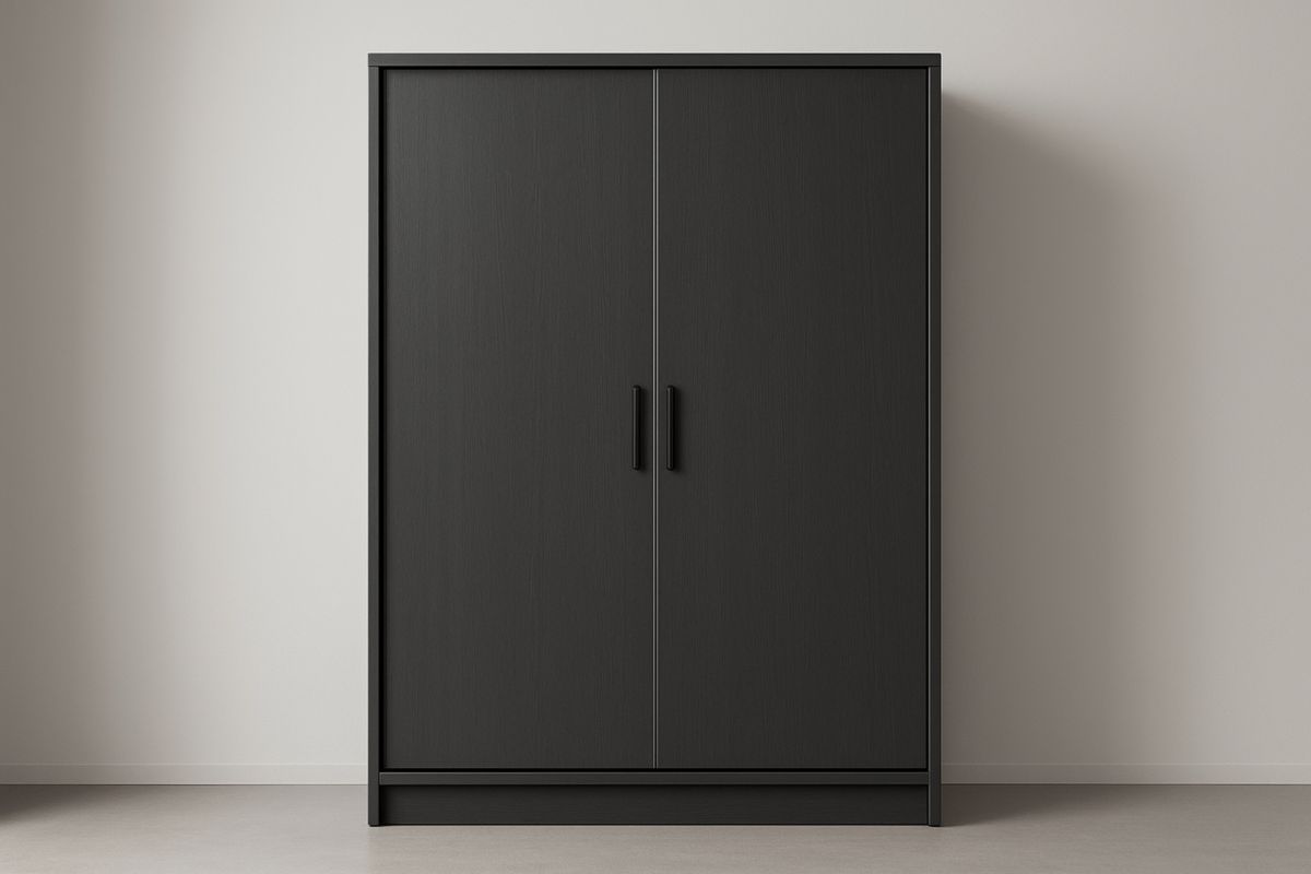 Armoire en bois noir avec deux portes 180x120x60 cm