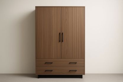 Armoire en bois avec portes et tiroirs