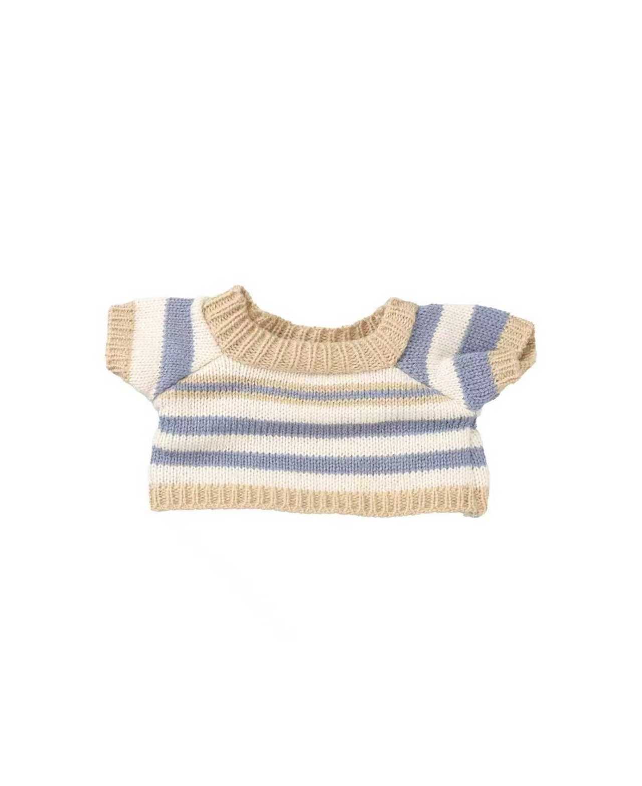 Beige Striped Knit Top