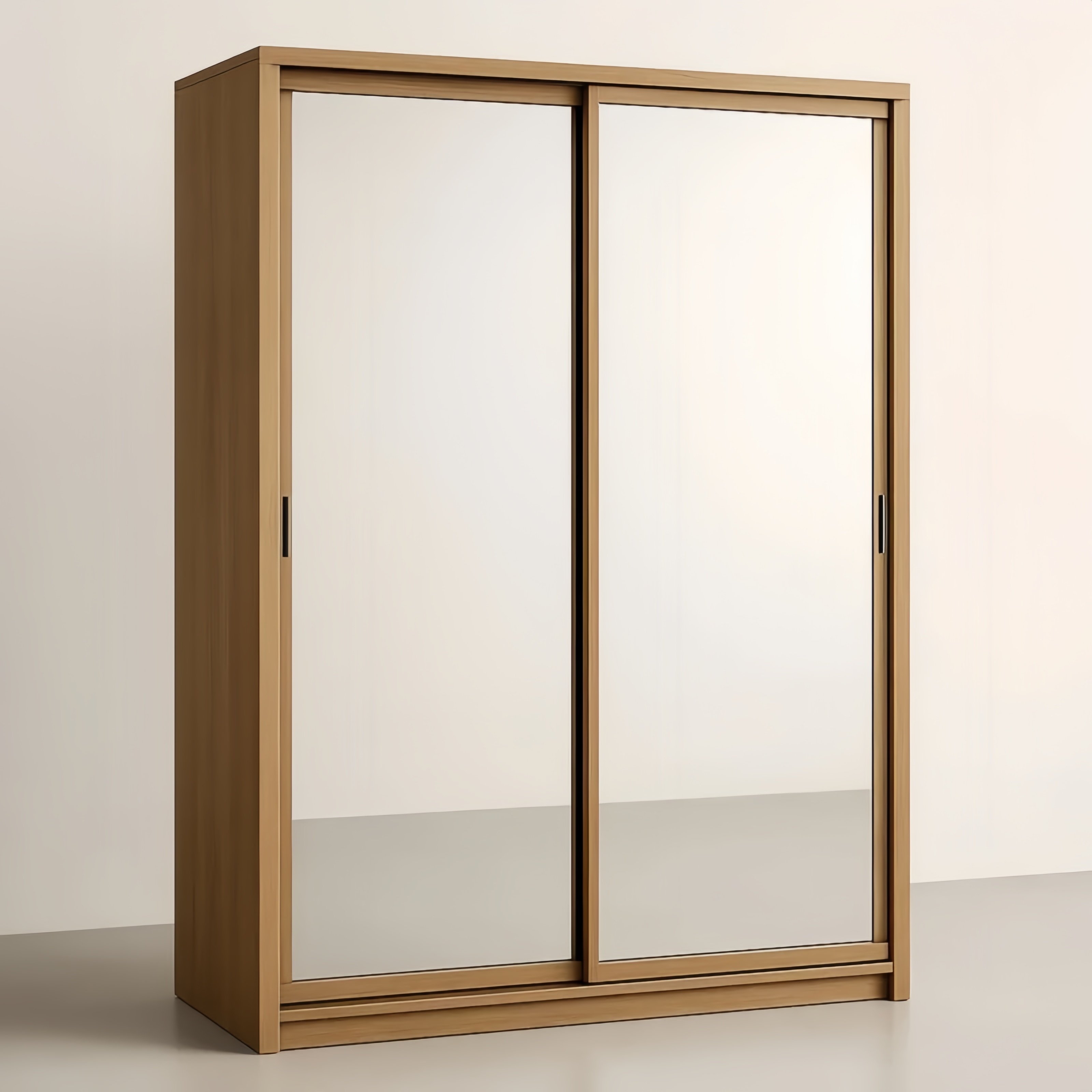 Armadio con Porte Scorrevoli in Legno e Specchio 200x60x210 cm