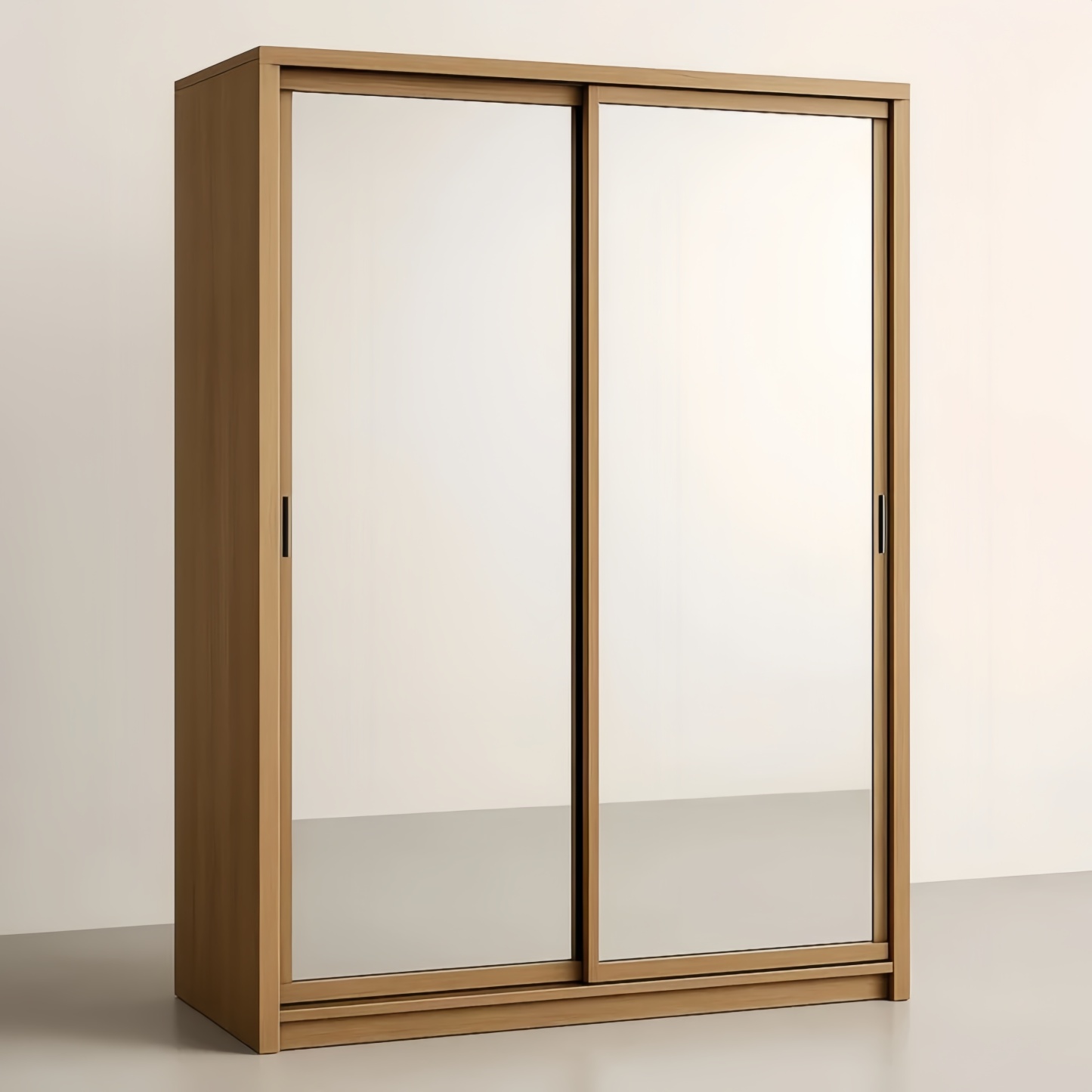 Armadio con Porte Scorrevoli in Legno e Specchio 200x60x210 cm