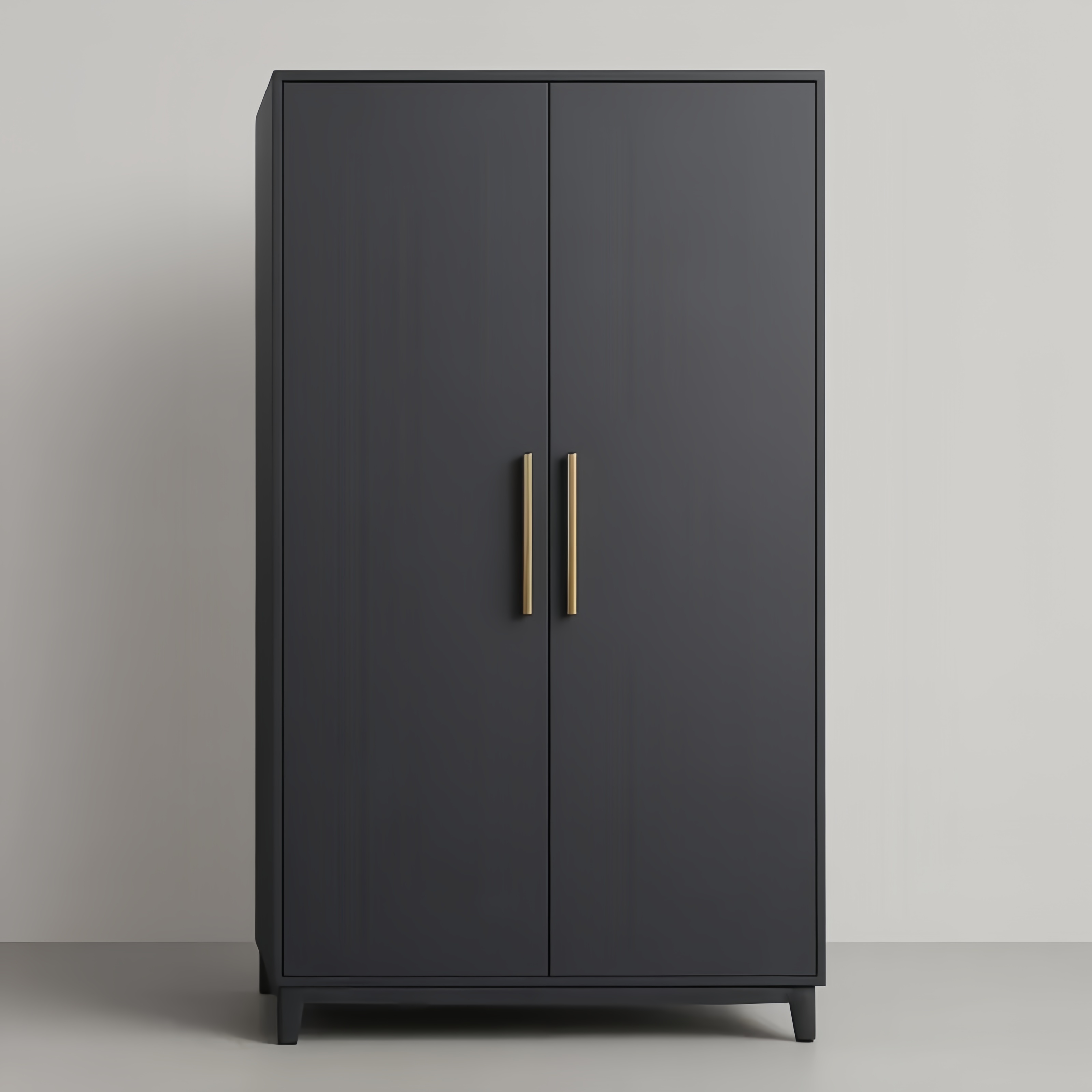 Armadio in MDF Nero Opaco con Maniglie in Metallo 200x100x60 cm