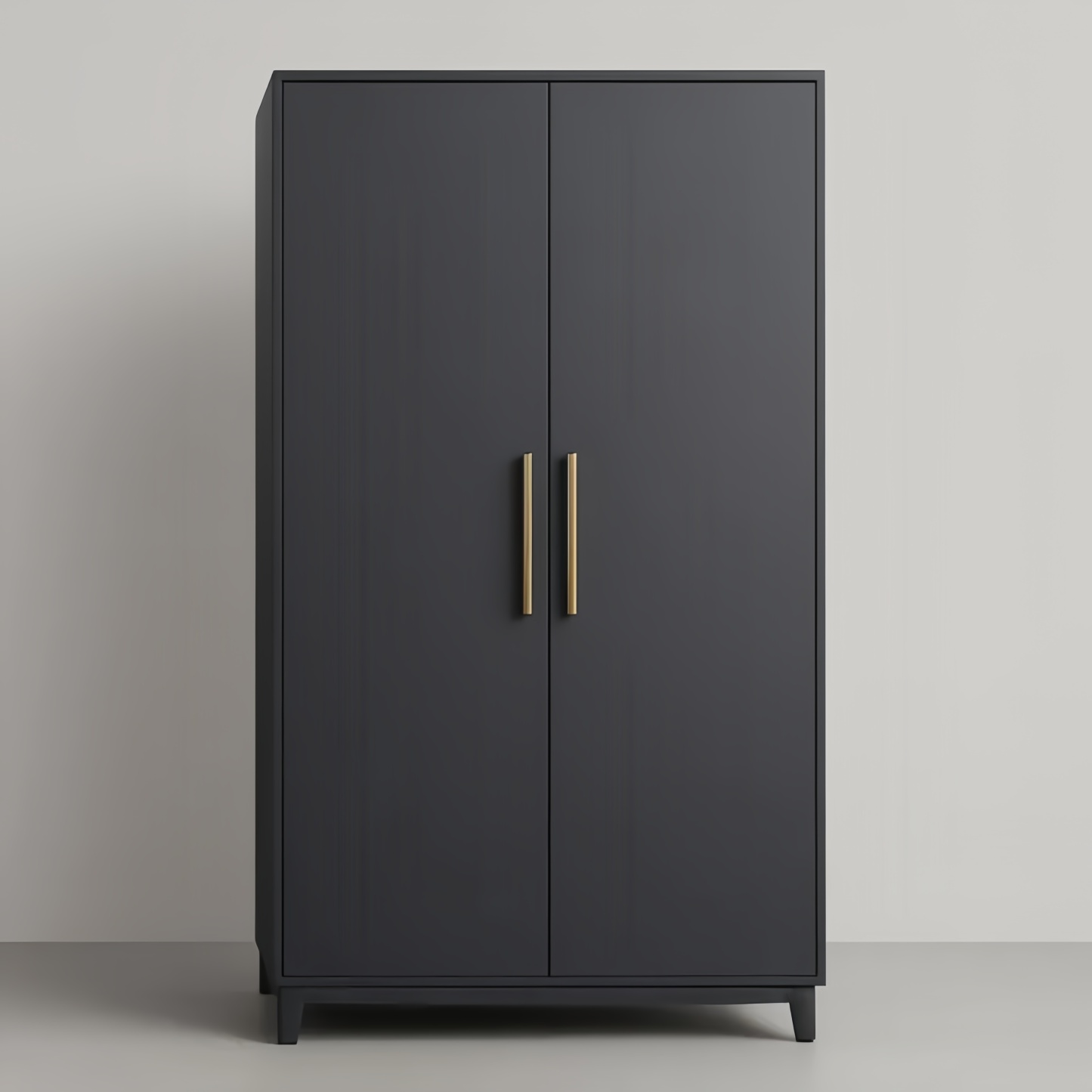 Armadio in MDF Nero Opaco con Maniglie in Metallo 200x100x60 cm