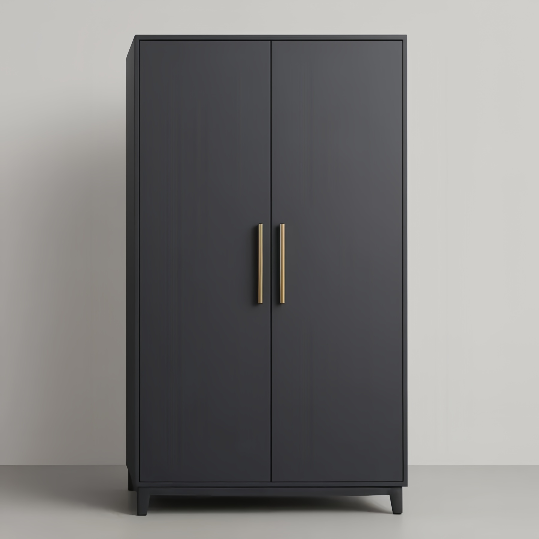 Armadio in MDF Nero Opaco con Maniglie in Metallo 200x100x60 cm