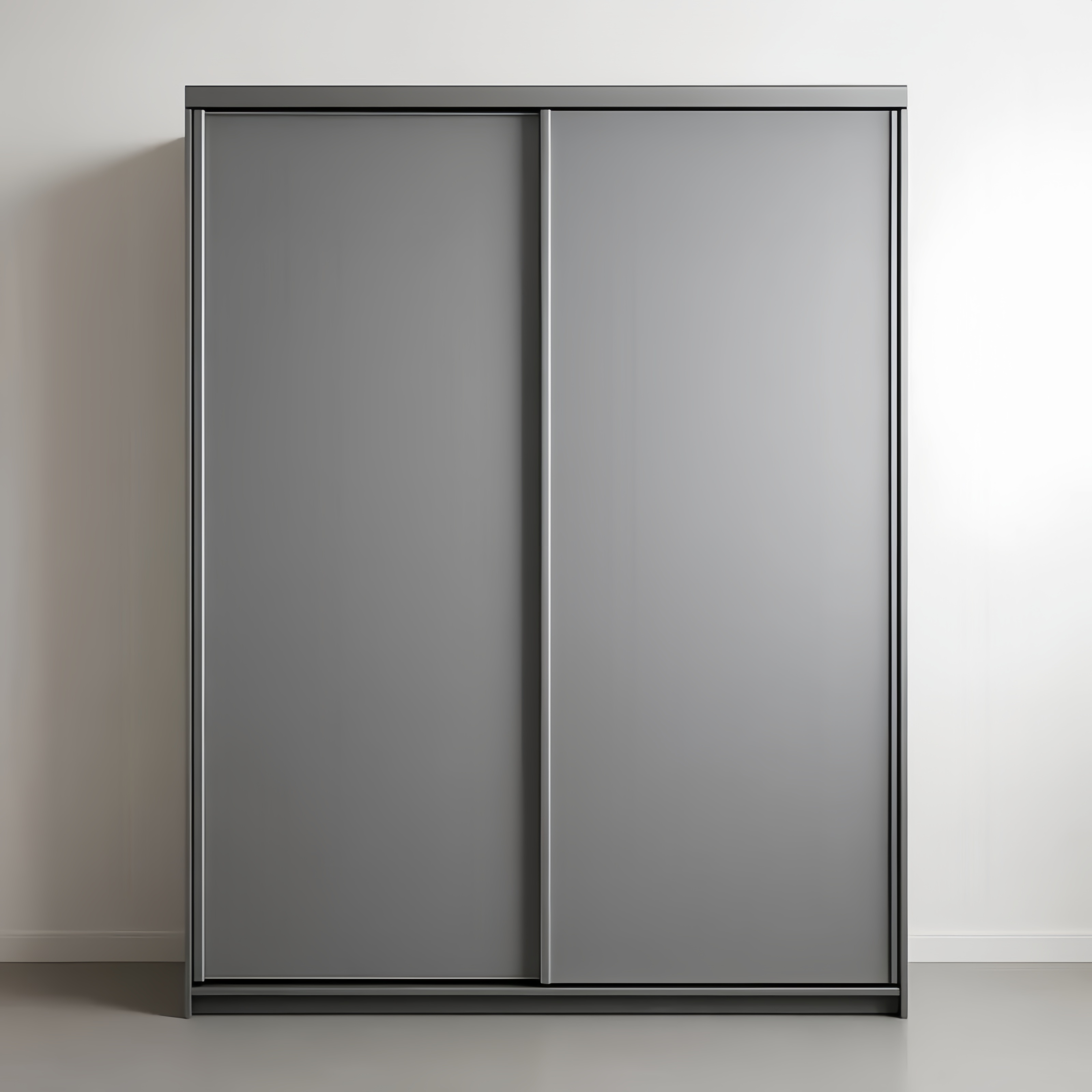 Armadio a Ante Scorrevoli Grigio in Legno 200x150x60 cm