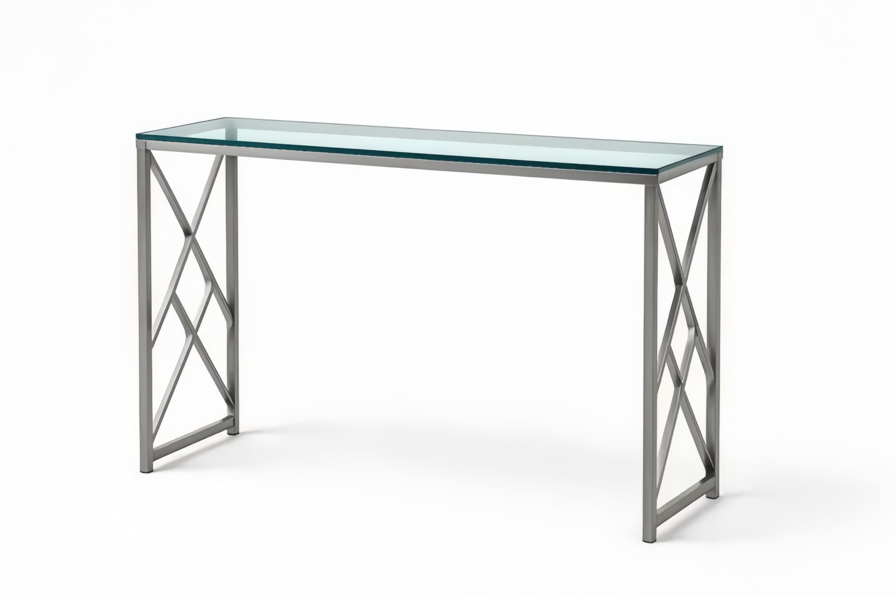 Consolle in Vetro Temperato e Acciaio Inox 120x40x75 cm