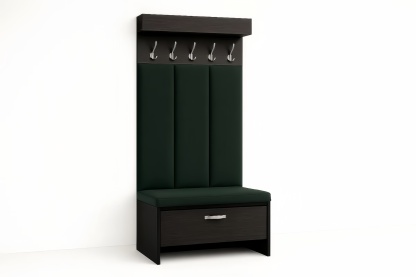 Appendiabiti con panca in MDF e tessuto Verde Scuro 190x60x40 cm