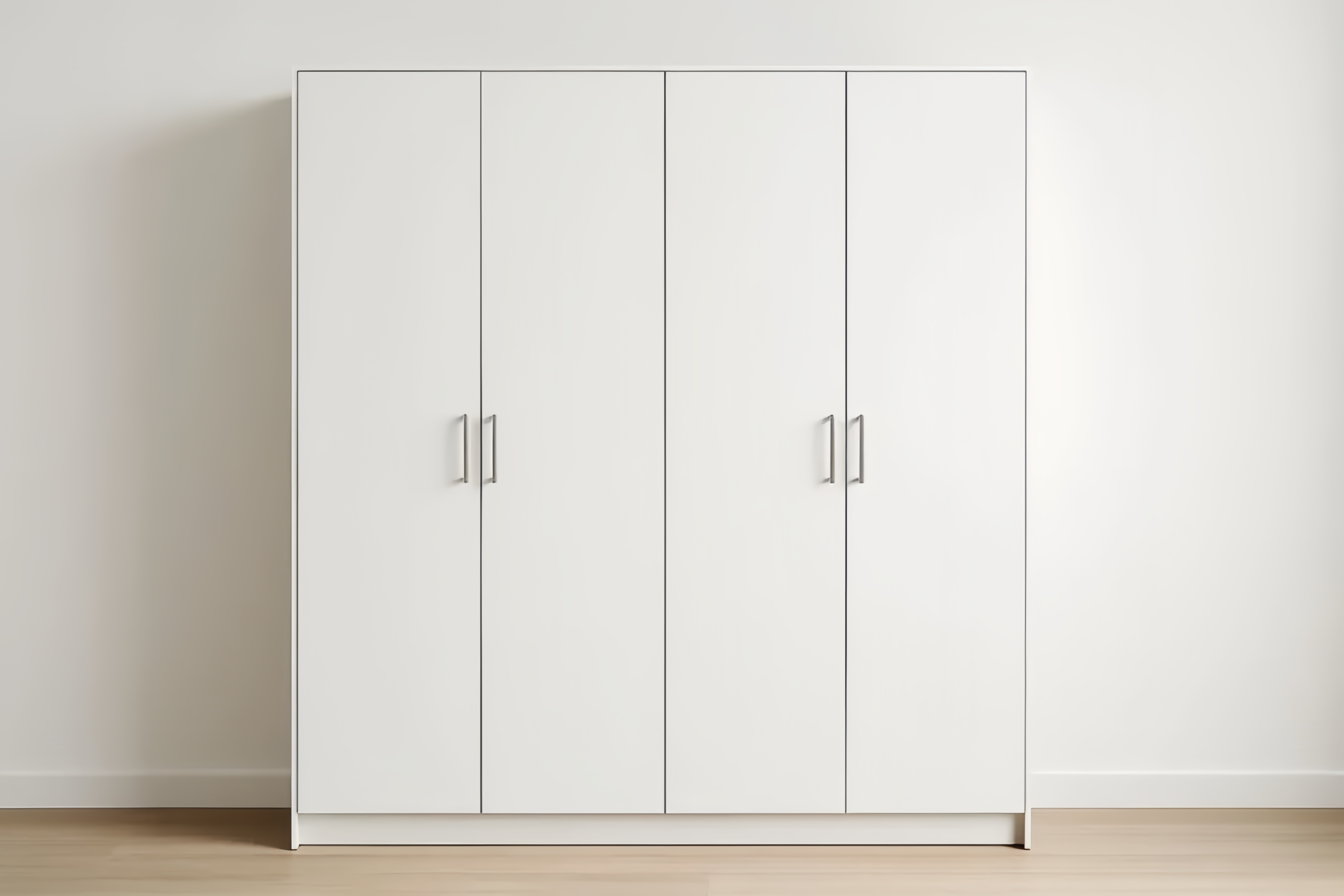 Armadio a 4 ante in legno bianco truciolato