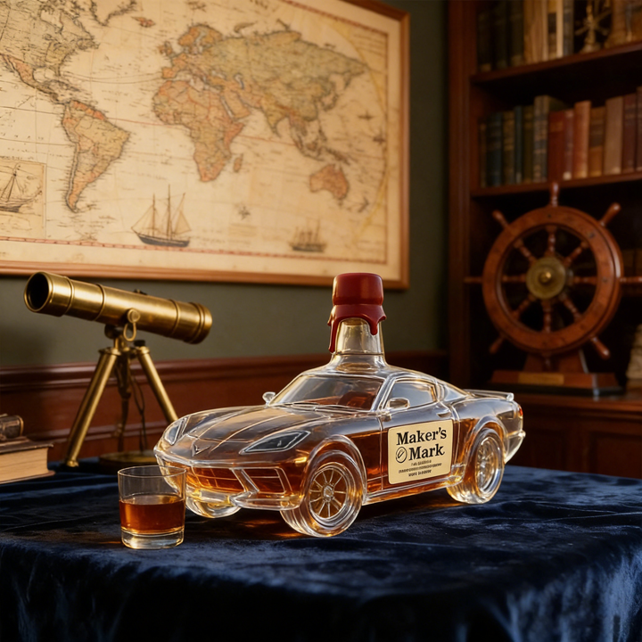 Chevrolet Corvette C8 Whiskey Bottle - Unique Automotive Design Glass Decanter