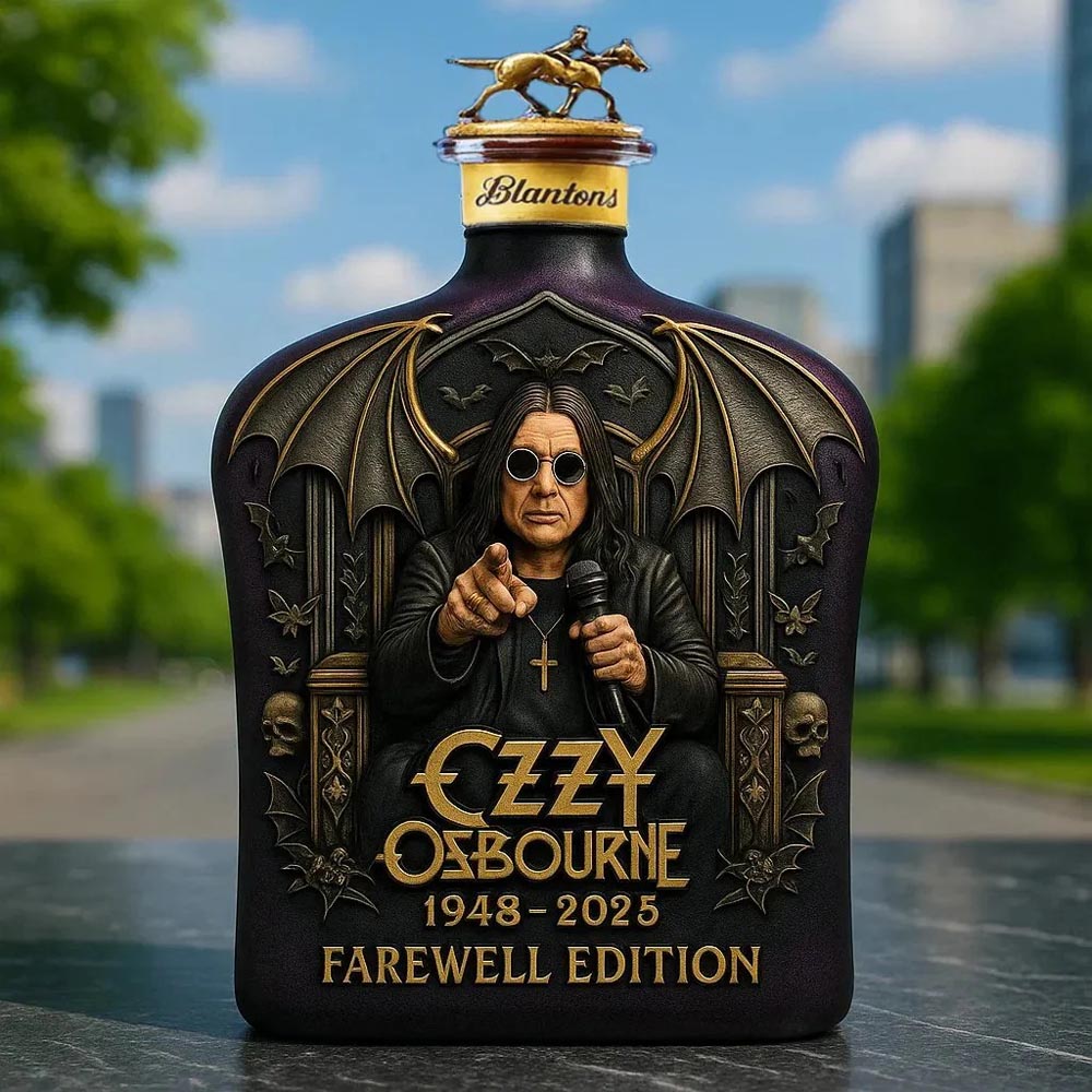 Ozzy Osbourne Embossed Glass Limited Edition Whiskey Bottle-5-Storyflask