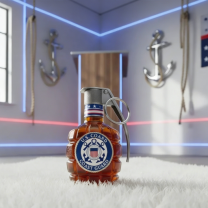 Military Style Grenade Whiskey Bottle - Collectible Engraved Hand-Grenade Shape Decanter