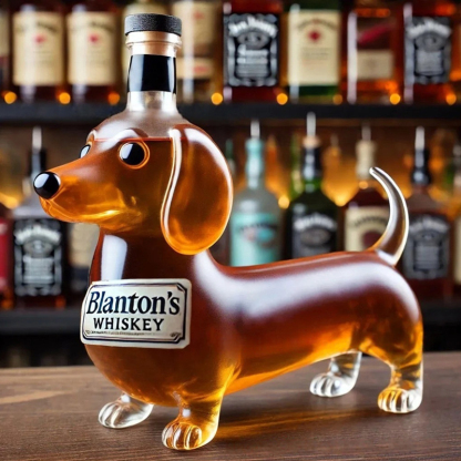 Dachshund Whiskey Lead Free Glass Bottle-Storyflask