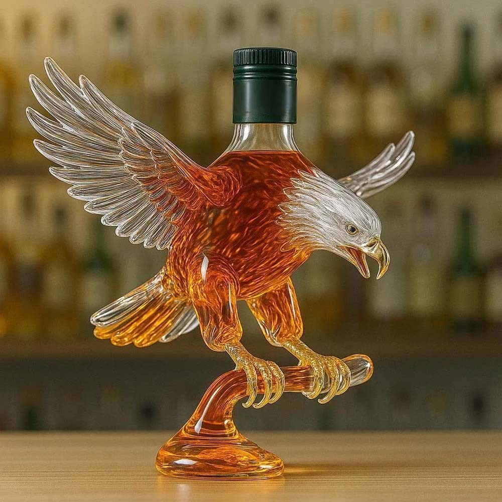 Bald Eagle Shape Glass Whiskey Bottle-Storyflask