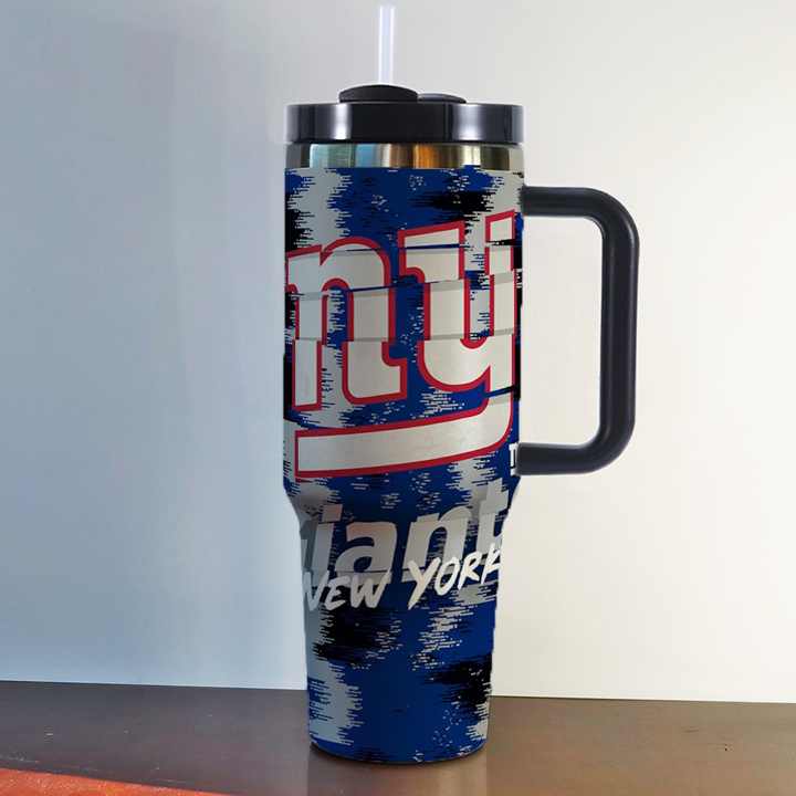 NFL Stainless Steel Tumbler with Handle and Straw - 40oz Double Wall Insulated Travel Mug with Lid