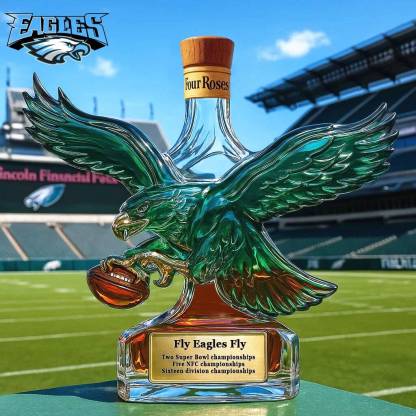 Philadelphia Eagles Retro Logo Whiskey Bottle-Storyflask
