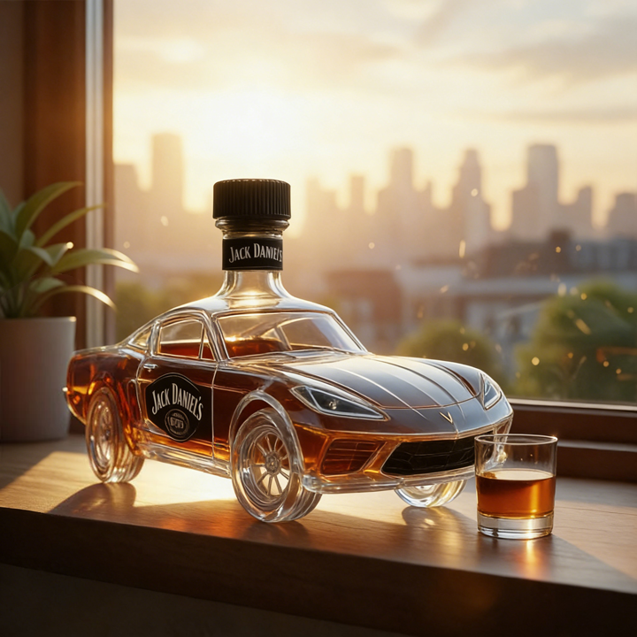 Chevrolet Corvette C8 Whiskey Bottle - Unique Automotive Design Glass Decanter