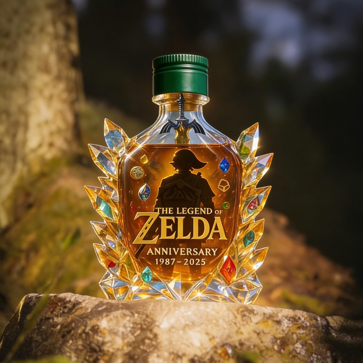 The Dazzling Legend Of Zelda 38th Anniversary 1987-2025 Whisky Bottle - A Masterpiece in Crystal & Spirit-Storyflask
