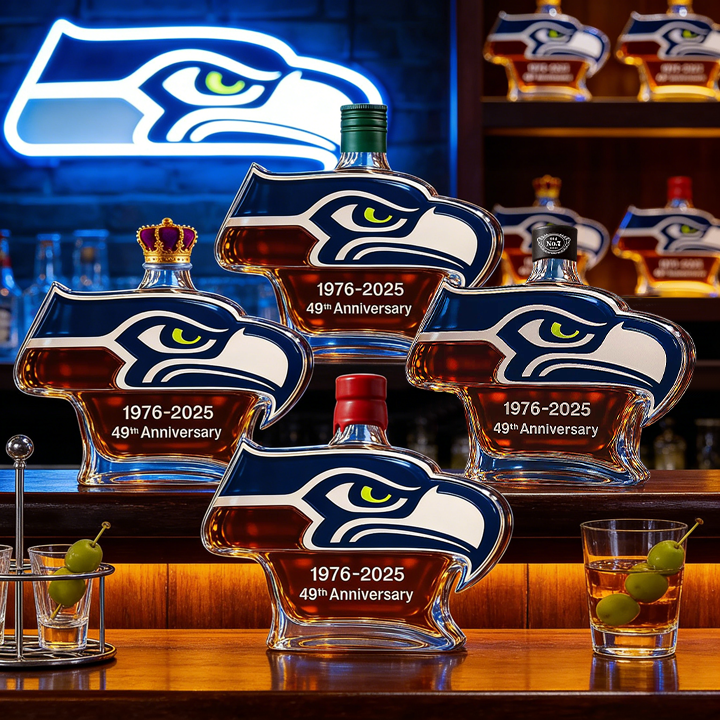 Seattle Seahawks 49th Anniversary Whiskey Bottle - The Ultimate Collectible for The Devoted Seahawks Fan