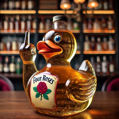 Funny Middle Finger Whiskey Duck Bottle-Storyflask