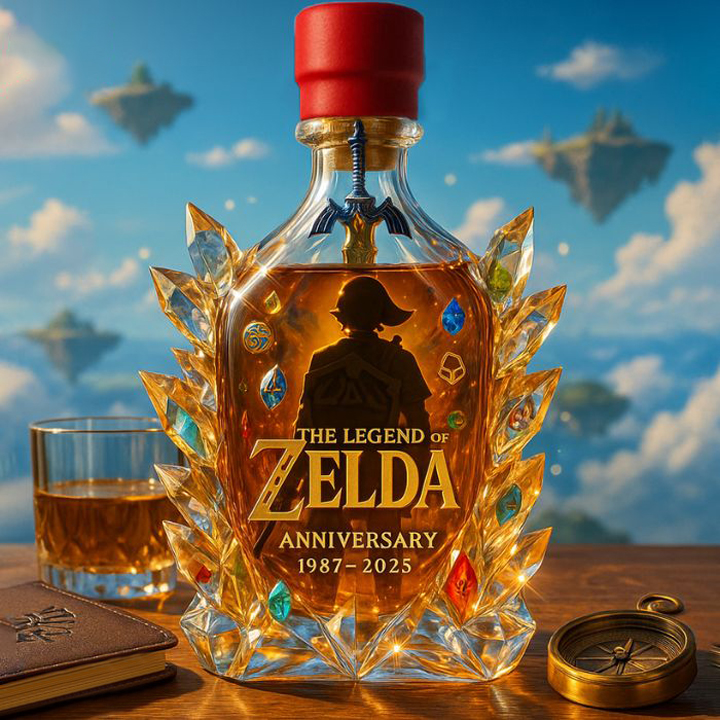 The Dazzling Legend Of Zelda 38th Anniversary 1987-2025 Whisky Bottle - A Masterpiece in Crystal & Spirit-Storyflask
