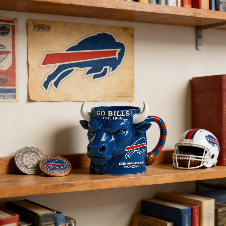 Buffalo Bills 65th Anniversary Ceramic Mug - A Unique Combination of Function and Fandom