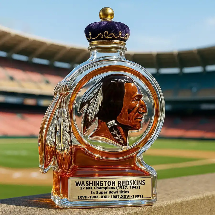 Washington Redskins Whiskey Bottle - 2x NFL & 3x Super Bowl Champions Commemorative Collectible