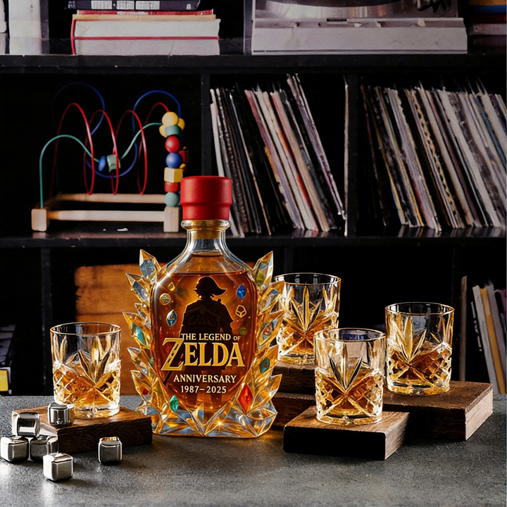 The Dazzling Legend Of Zelda 38th Anniversary 1987-2025 Whisky Bottle - A Masterpiece in Crystal & Spirit-Storyflask