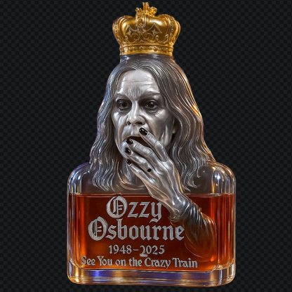 Ozzy See You on the Crazy Train Whiskey Bottle-Storyflask