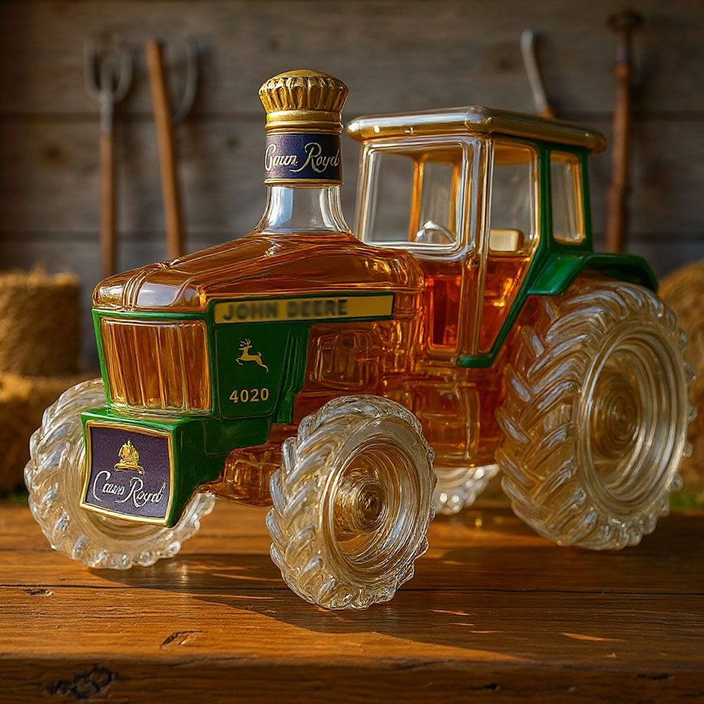 4020 Tractor🚜 Glass Whiskey Bottle-Storyflask